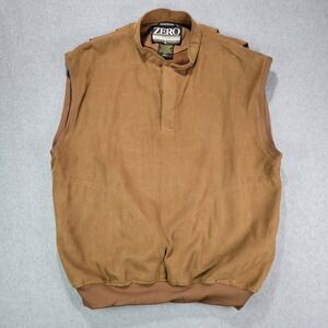 Zero Restriction Golf Outerwear Vest Mens Large Microsuede Brown‎ Pockets